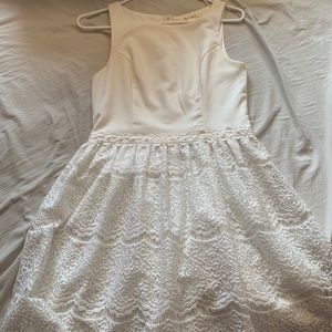 Francescas White Lace High Neck Dress